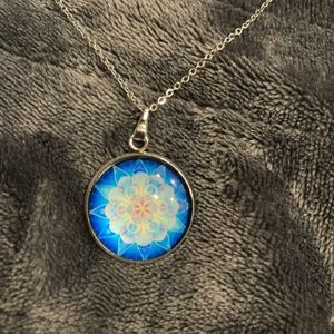 Blue mandala necklace